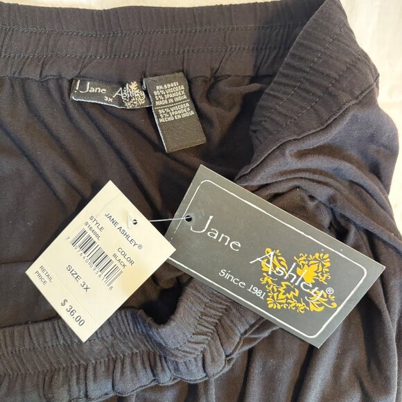 Jane Ashley Black High-Low Maxi Skirt Elastic Waist Viscose Fabric Women’s 3X - Picture 3 of 7